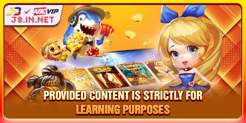 Provided content is strictly for learning purposes